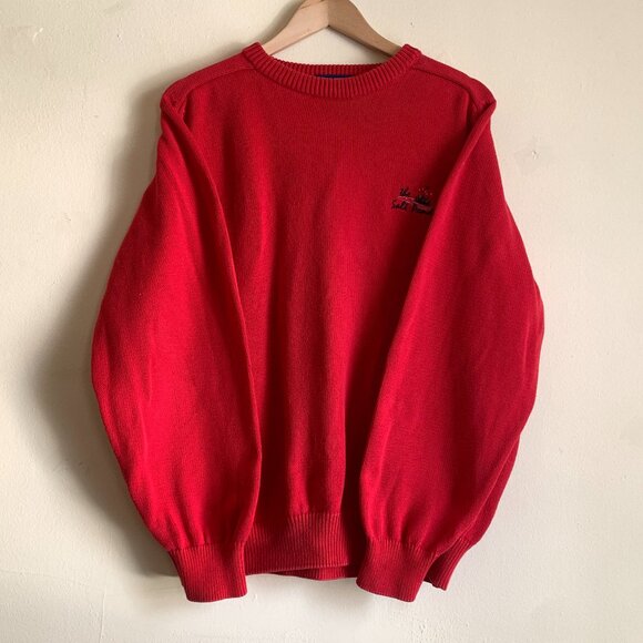 VINTAGE Red Crewneck Sweater by LA Mode - Picture 1 of 5
